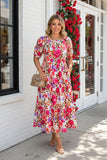 Chic floral tiered maxi women's boutique dress Southern Stitch GJQ17490