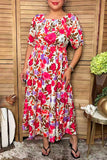 Chic floral tiered maxi women's boutique dress Southern Stitch GJQ17490