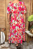 Chic floral tiered maxi women's boutique dress Southern Stitch GJQ17490