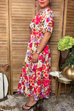 Chic floral tiered maxi women's boutique dress Southern Stitch GJQ17490