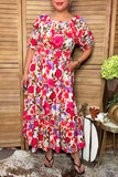 Chic floral tiered maxi women's boutique dress Southern Stitch GJQ17490