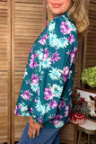 Western floral print long sleeve ruffle women's boutique top Southern Stitch GJQ17492