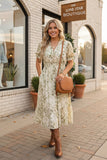Chic Short Sleeve Floral Long Women's Boutique Dress Southern Stitch GJQ17493