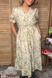 Chic Short Sleeve Floral Long Women's Boutique Dress Southern Stitch GJQ17493