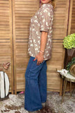 Western patterns & plaid short sleeve women's boutique top GJQ17510 CS5