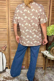 Western patterns & plaid short sleeve women's boutique top GJQ17510 CS5