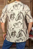 Western horse printed short sleeve women's boutique top Southern Stitch GJQ17511