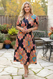 Western floral print short sleeve maxi women's boutique dress Southern Stitch GJQ17520