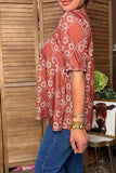 Trendy daisy floral print babydoll A-line women's boutique top Southern Stitch GJQ17523