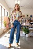 Western pattern print long sleeve women's boutique sweatshirt GJQ17529