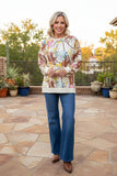 Western pattern print long sleeve women's boutique sweatshirt GJQ17529