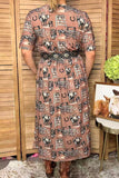 Western farm cow printed short sleeve women's boutique dress Southern Stitch GJQ17530