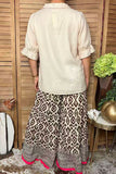 Western solid color cream 3/4 sleeve women's boutique top GJQ17536