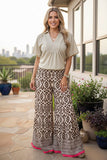 Western aztec tiered & chevron & pink trim women's boutique pant Southern Stitch GJQ17537 GS1