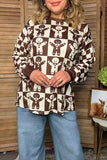 Christmas gingerbread man checkered long sleeve women's boutique top Southern Stitch GJQ17577