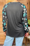 Western lucky cowgirl long sleeve black women's boutique top Southern Stitch GJQ17621 GS5