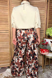 Western vintage cowboy patchwork print wide leg women's pant Southern Stitch GJQ17629