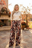 Western vintage cowboy patchwork print wide leg women's pant Southern Stitch GJQ17629