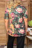Western leopard & floral short sleeve women's boutique top Southern Stitch GJQ17632
