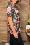 Western leopard & floral short sleeve women's boutique top Southern Stitch GJQ17632