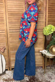 Western floral print short sleeve women's boutique top Southern Stitch GJQ17633