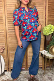 Western floral print short sleeve women's boutique top Southern Stitch GJQ17633