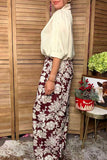 Western floral print wide leg women's pant Southern Stitch GJQ17637