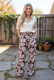 Western floral print wide leg women's pant Southern Stitch GJQ17637