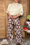 Western floral print wide leg women's pant Southern Stitch GJQ17637