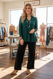 Trendy green subtle wavy jacquard pattern women's boutique top GJQ17685
