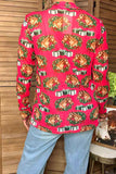 Western Christmas horse gift print sheer women's boutique top Southern Stitch GJQ17687