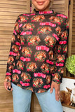Western Christmas horse gift black women's boutique top Southern Stitch GJQ17688