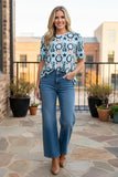 Western cowgirls print short sleeve women's boutique top Southern Stitch GJQ17693 FS2