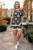 Western checkered pumpkin print black women's boutique set Southern Stitch GJQ17700