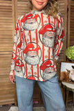 Western Christmas santa sheer long sleeve women's boutique top Southern Stitch GJQ17714