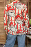 Western Christmas santa sheer long sleeve women's boutique top Southern Stitch GJQ17714