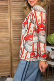Western Christmas santa sheer long sleeve women's boutique top Southern Stitch GJQ17714