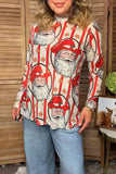 Western Christmas santa sheer long sleeve women's boutique top Southern Stitch GJQ17714