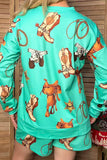 Western elements mint long sleeve women's boutique set Southern Stitch GJQ17715