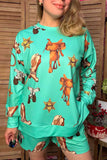 Western elements mint long sleeve women's boutique set Southern Stitch GJQ17715