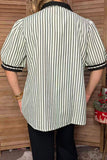 Western grey/white stripes short sleeve women's boutique top Southern Stitch GJQ17733