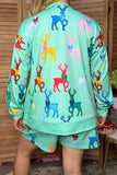 Christmas deers long sleeve sweatshirts & shorts women's boutique set Southern Stitch GJQ17740