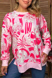 Christmas ornament & bow pink long sleeve women's boutique top Southern Stitch GJQ17762