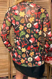 Christmas sheer long sleeve women's boutique top Southern Stitch GJQ17841