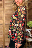 Christmas sheer long sleeve women's boutique top Southern Stitch GJQ17841