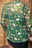 Christmas holiday sheer long sleeve women's boutique top Southern Stitch GJQ17842