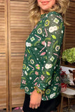 Christmas holiday sheer long sleeve women's boutique top Southern Stitch GJQ17842