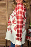 Christmas vintage santa plaid raglan long sleeve women's boutique top Southern Stitch GJQ17857