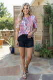 Western Snake printed cold shoulder sleeve women's boutique top GJQ9431 (CS2)