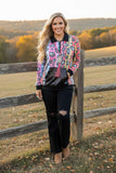 Western leopard sequin pocket women's boutique top GJQ9582 CLE